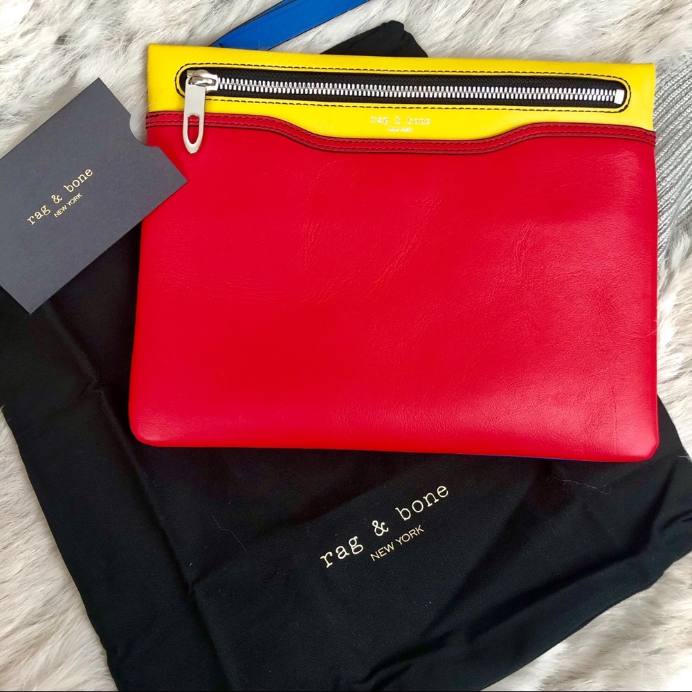 Rag & Bone Colorblock Leather Clutch Wristlet